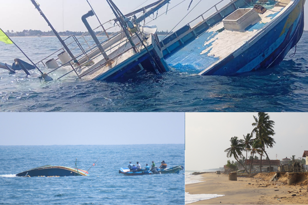 சாய்ந்தமருது கடலில் தரித்திருந்த   படகு மூழ்கியுள்ளது!